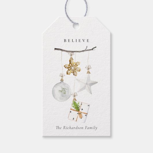 クリスマスオーナメントスタークッキーチャイム信じ ギフトタグ (正面)