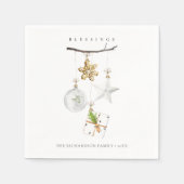 クリスマスオーナメントスタークッキーチャイム恵み スタンダードカクテルナプキン (正面)