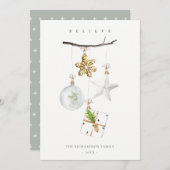 クリスマスオーナメントスタークッキー信じチャイム シーズンカード (正面/裏面)