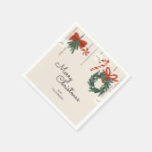 クリスマスオーナメントズメリークリスマスホリデー スタンダードカクテルナプキン (角)