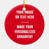 クリスマスオーナメントセラミックの写真をアップロード セラミックオーナメント (裏面)