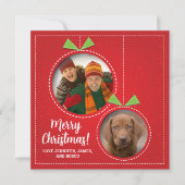 クリスマスオーナメントツフォトフラットホリデーカード (正面)
