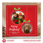 クリスマスオーナメントツフォトフラットホリデーカード