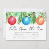 クリスマスオーナメントツリーのトリミング仮想パーティー 招待状 (正面)