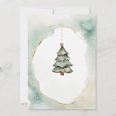 クリスマスオーナメントツリーウィンターフローラベビーシャワー 招待状 (裏面)