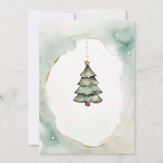 クリスマスオーナメントツリーウィンターフローラベビーシャワー 招待状 (裏面)