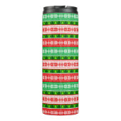 クリスマスオーナメントデザイン赤白グリーン タンブラー (裏面)