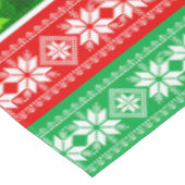 クリスマスオーナメントデザイン赤白グリーン テーブルクロス (アングル)