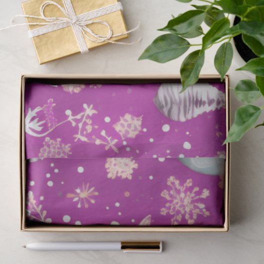 クリスマスオーナメントトナカイ雪片クリスマス 薄葉紙 (ギフト)