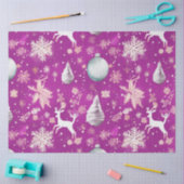 クリスマスオーナメントトナカイ雪片クリスマス 薄葉紙 (クラフト)