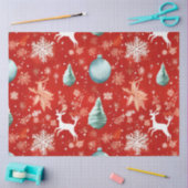 クリスマスオーナメントトナカイ雪片クリスマス 薄葉紙 (クラフト)