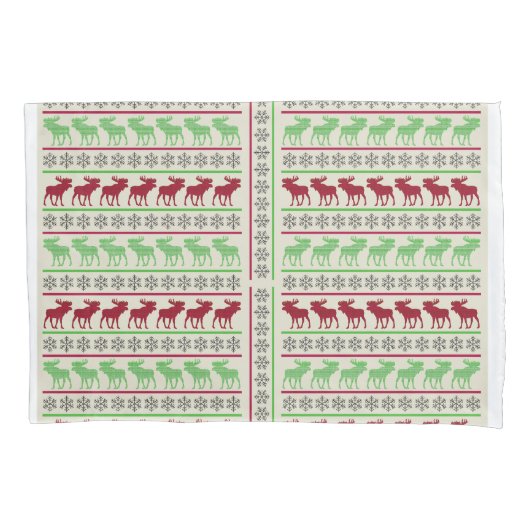 クリスマスオーナメントトナカイ 枕カバー (正面)