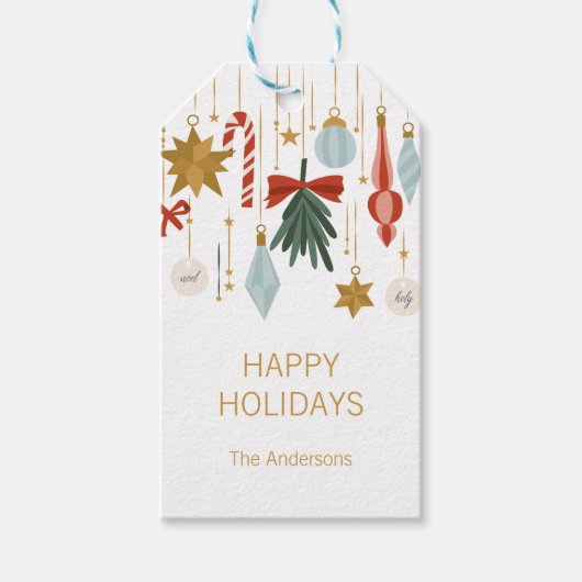クリスマスオーナメントハッピーホリデー ギフトタグ (正面)