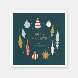 クリスマスオーナメントハッピーホリデー スタンダードカクテルナプキン