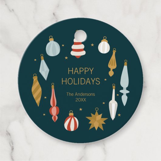 クリスマスオーナメントハッピーホリデー フェイバータグ (正面)