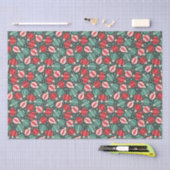 クリスマスオーナメントバウブルレッドグリーン 薄葉紙 (クラフト)