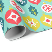 クリスマスオーナメントパターンホリデーギフト ラッピングペーパー (ロールコーナー)