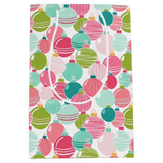 クリスマスオーナメントパターン抱き枕 ミディアムペーパーバッグ (正面)