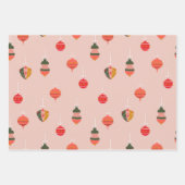 クリスマスオーナメントパターン ラッピングペーパーシート (正面2)