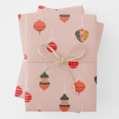 クリスマスオーナメントパターン ラッピングペーパーシート (インサイチュ)