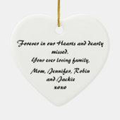 クリスマスオーナメントパパ愛の思い出パーソナライズされた セラミックオーナメント (裏面)