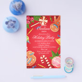 クリスマスオーナメントパーティの招待状 チラシ (シングル)