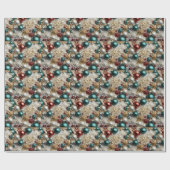 クリスマスオーナメントパール金ゴールドレッドビーズ ラッピングペーパー (フラット)