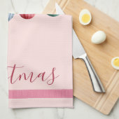 クリスマスオーナメントビクトリアンピンク キッチンタオル (四つ折り)