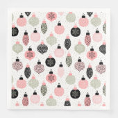 クリスマスオーナメントピンクと緑の白の背景 (正面)