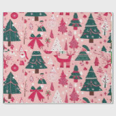 クリスマスオーナメントピンクデコールラッピング紙 ラッピングペーパー (フラット)
