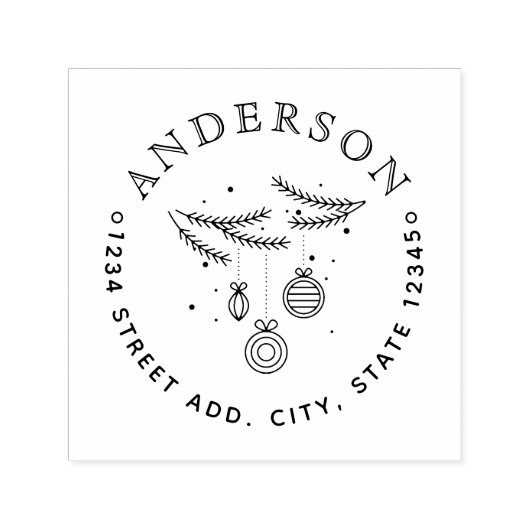 クリスマスオーナメントファミリ名循環住所 セルフインキングスタンプ (デザイン)