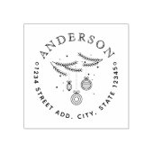 クリスマスオーナメントファミリ名循環住所 ラバースタンプ (インプリント)