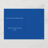 クリスマスオーナメントフォトスノーフレークモダンブルー シーズンポストカード (裏面)