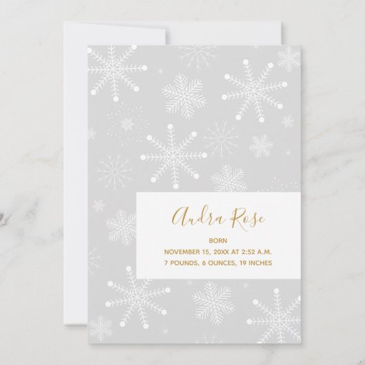 クリスマスオーナメントフォトベビー誕生 案内状 (裏面)