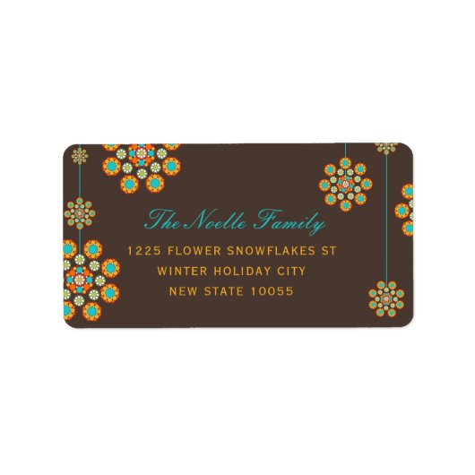 クリスマスオーナメントフラワーホリデー住所 シール (正面)