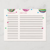 クリスマスオーナメントブライダルシャワーレシピカード ポストカード (裏面)