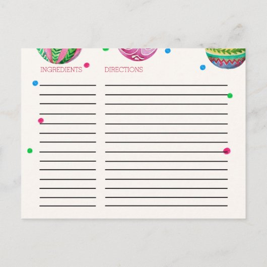 クリスマスオーナメントブライダルシャワーレシピカード ポストカード (裏面)