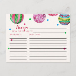 クリスマスオーナメントブライダルシャワーレシピカード ポストカード