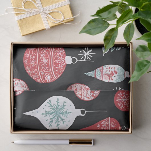 クリスマスオーナメントブラック 薄葉紙 (ギフト)