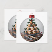 クリスマスオーナメントプロフィテロール焼き菓子メーカー 招待状 (正面/裏面)
