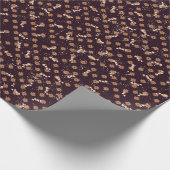 クリスマスオーナメントベリーの雪の結晶の暗いwr ラッピングペーパー (角)