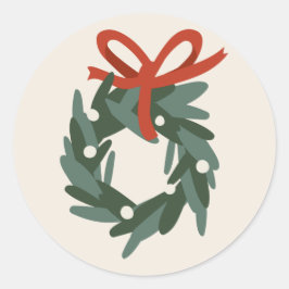 クリスマスオーナメントホリデイリース ラウンドシール