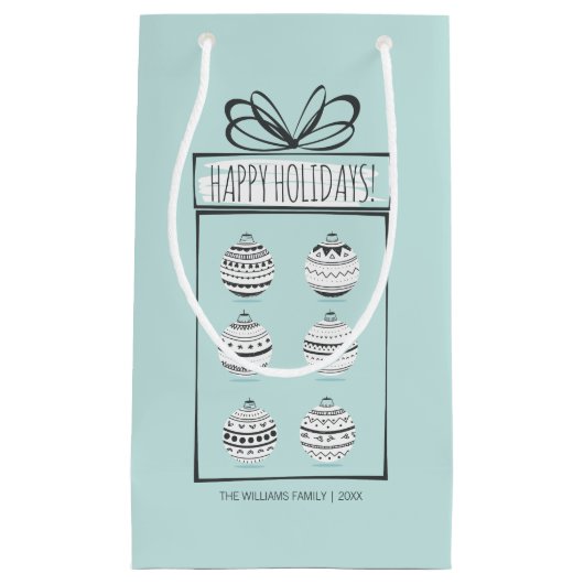 クリスマスオーナメントホリデイ抱き枕 スモールペーパーバッグ (正面)