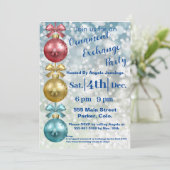 クリスマスオーナメントホリデーパーティー招待状カード シーズンカード (スタンド正面)