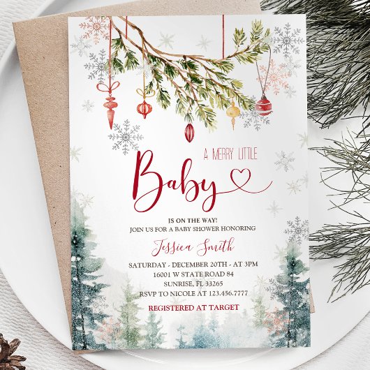 クリスマスオーナメントホリデーパーティー招待状 招待状