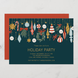 クリスマスオーナメントホリデーパーティー 招待状