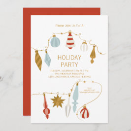クリスマスオーナメントホリデーパーティー 招待状