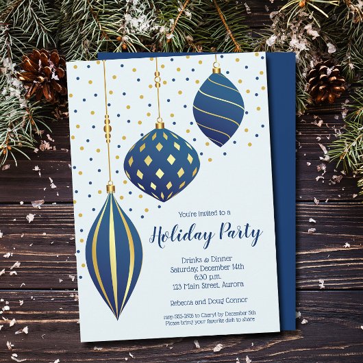 クリスマスオーナメントホリデーパーティー 招待状