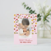 クリスマスオーナメントホリデーフェスティバルファミリーフォト ポストカード (スタンド正面)