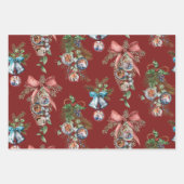 クリスマスオーナメントホリデーフォトコラージュ ラッピングペーパーシート (正面2)